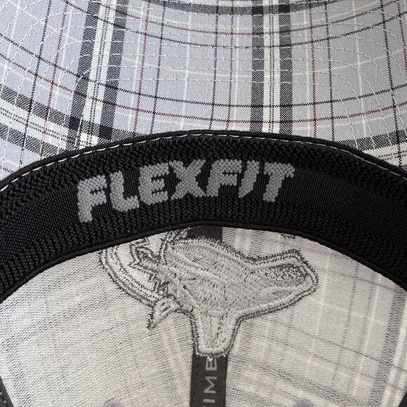 NHL Old Time Hockey Flex Fit Cotton Plaid Ball Cap w Canucks Logo Grey Blk Sz OS - Picture 8 of 10
